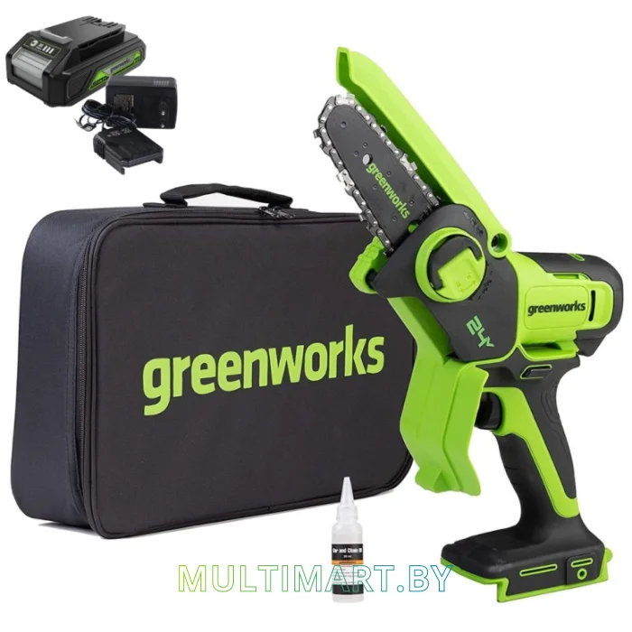 Аккумуляторная пила Greenworks G24MCS10K2 2008207UA (с 1-им АКБ 2 Ач)